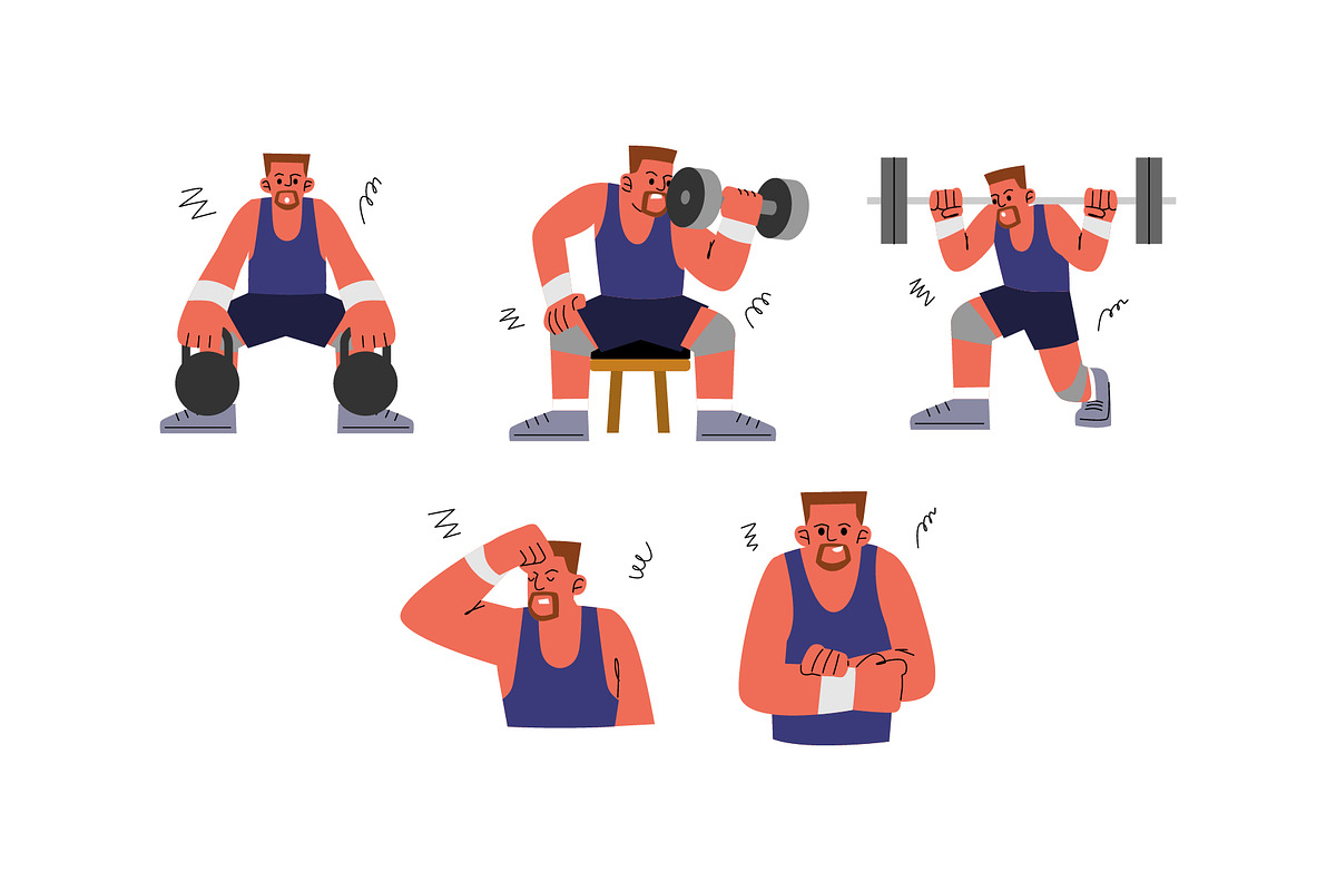 Character Weightlifting Man Vol. 2, a Sport Illustration by SLAB! Design (Photo 3 of 3)
