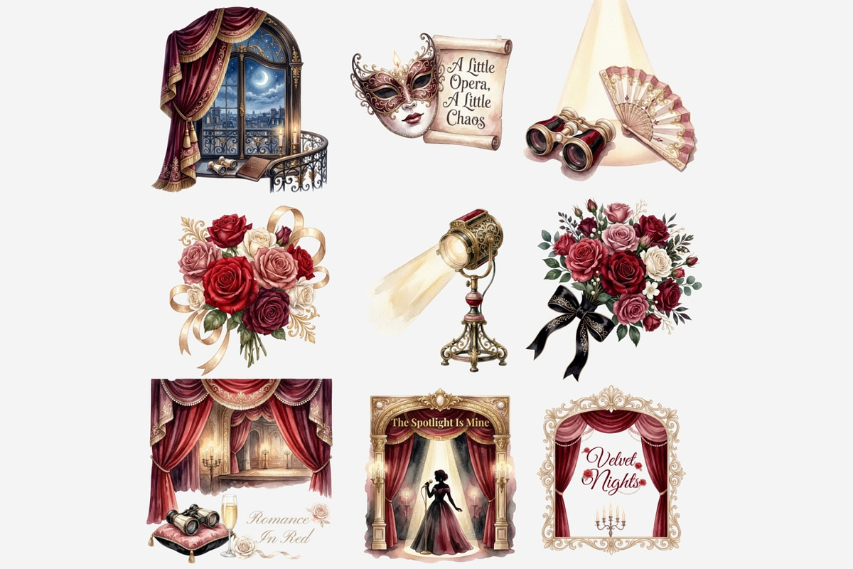Watercolor Opera Theater Bundle, a Person Illustration by Tanya Kart (Photo 8 of 13)