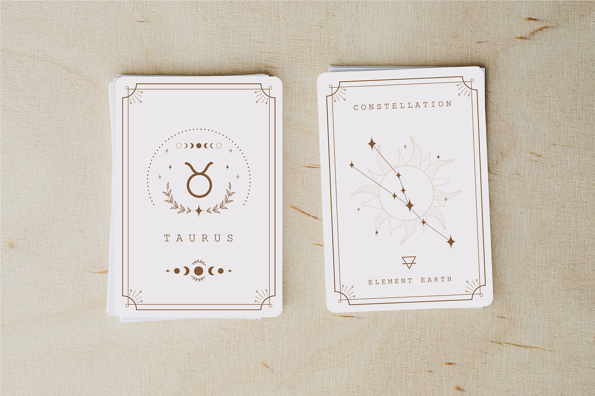 Zodiac signs and constellations card, an Object Graphic by KeronnArt (Photo 5 of 5)