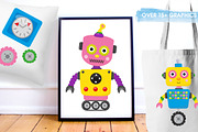 Kawaii Robot, an Illustration by PrettyBundles (Thumbnail 5 of 5)