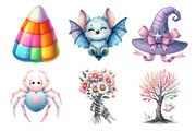 Watercolor Pastel Spooky Halloween, an Illustration by Daily.Designs (Thumbnail 3 of 5)