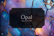 Opal gemstone wallpaper pack, a Wallpaper Graphic by existacial (Thumbnail 1 of 4)