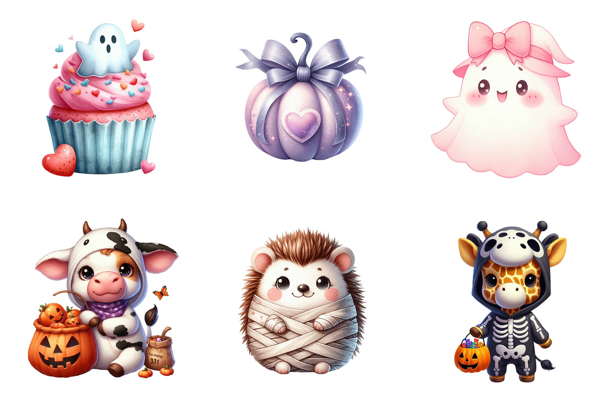 Cute Girly Halloween PNG, an Illustration by SinaCreation (Photo 3 of 7)