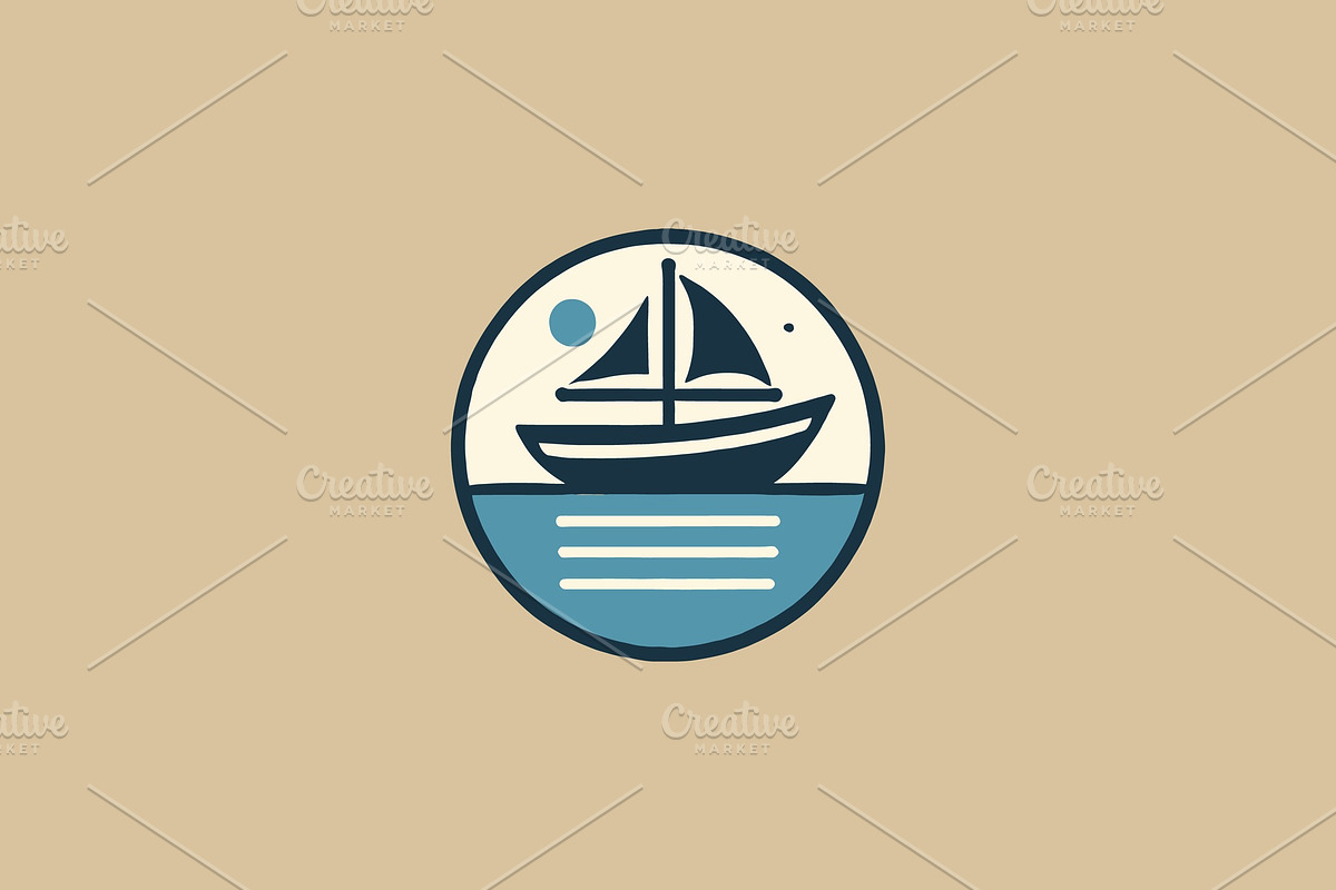 Sailing Boat Nautical Emblem, a Branding & Logo Template by Vectorium Studio