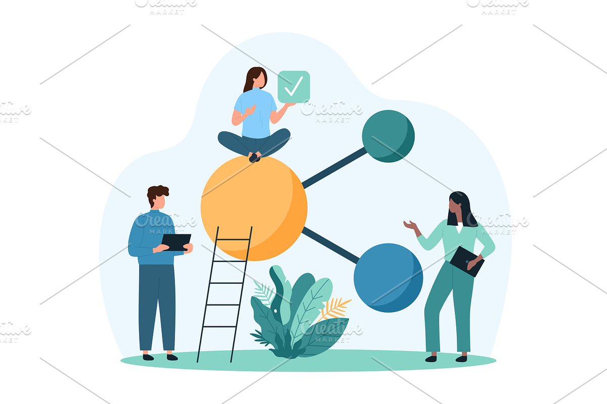 Hub network connection data, a Person Illustration by Flashvector