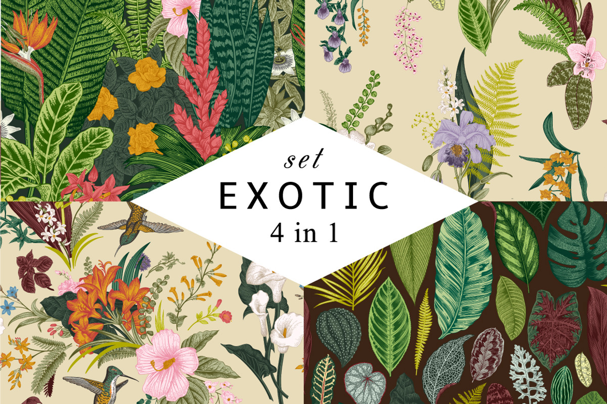 Exotic patterns. Set. Colorful, a Pattern Graphic by olga.korneeva