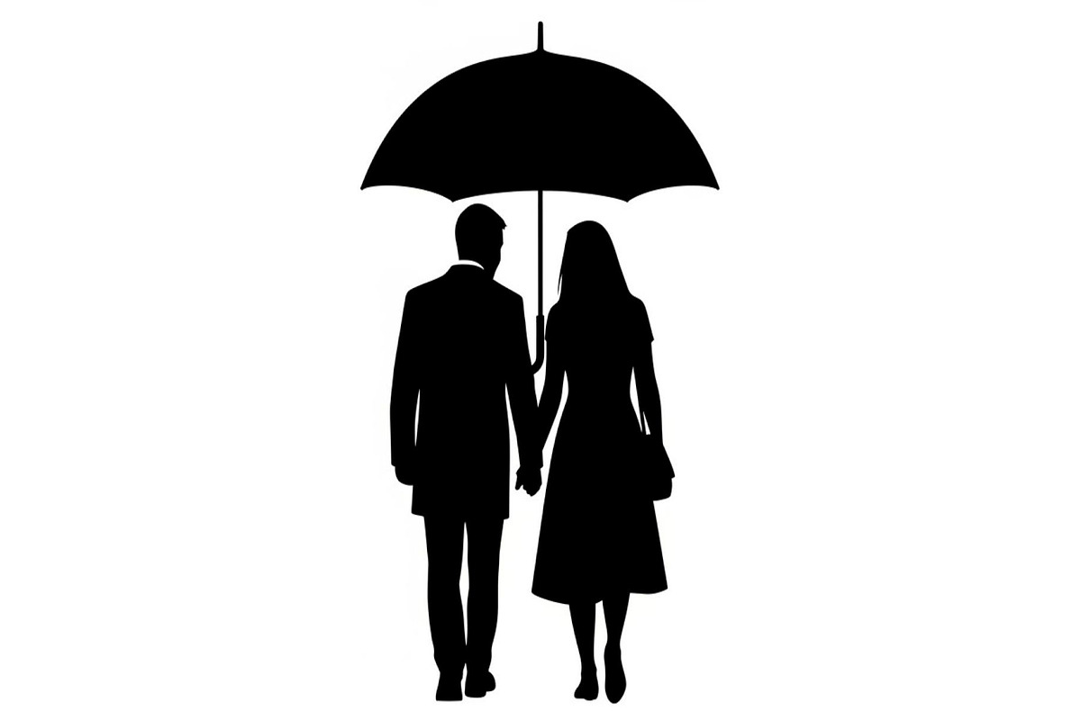 50 Couple Umbrella Silhouette Bundle, an Illustration by Designs_River (Photo 44 of 51)