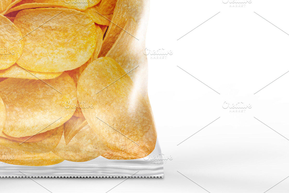 Clear Plastic Bag With Chips Mockup, a Packaging Mockup by Moonlight Creative (Photo 5 of 6)