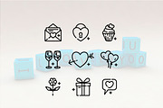 Valentine’s Day Line Icons, an Outline Icon by Lyolya Profitrolya (Thumbnail 2 of 2)