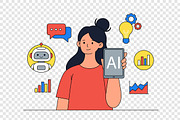 AI Technology for Business Analysis, a Technology Illustration by Partikusi Design (Thumbnail 3 of 3)