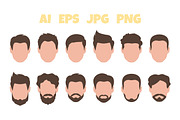 Different Haircut Men Set, a Person Illustration by PsychocheArt (Thumbnail 1 of 5)