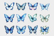 Watercolor Butterflies Clipart, a Seasonal Illustration by Design Market (Thumbnail 2 of 5)