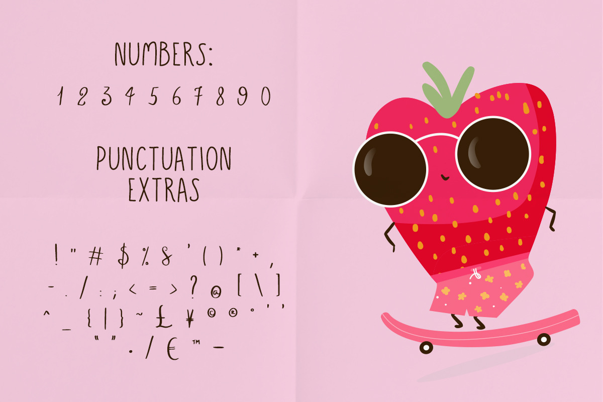 Strawberry Love: a font duo preview 3