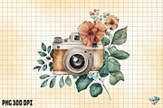 Watercolor Retro Flower Camera, an Illustration by Gemstone (Thumbnail 4 of 6)