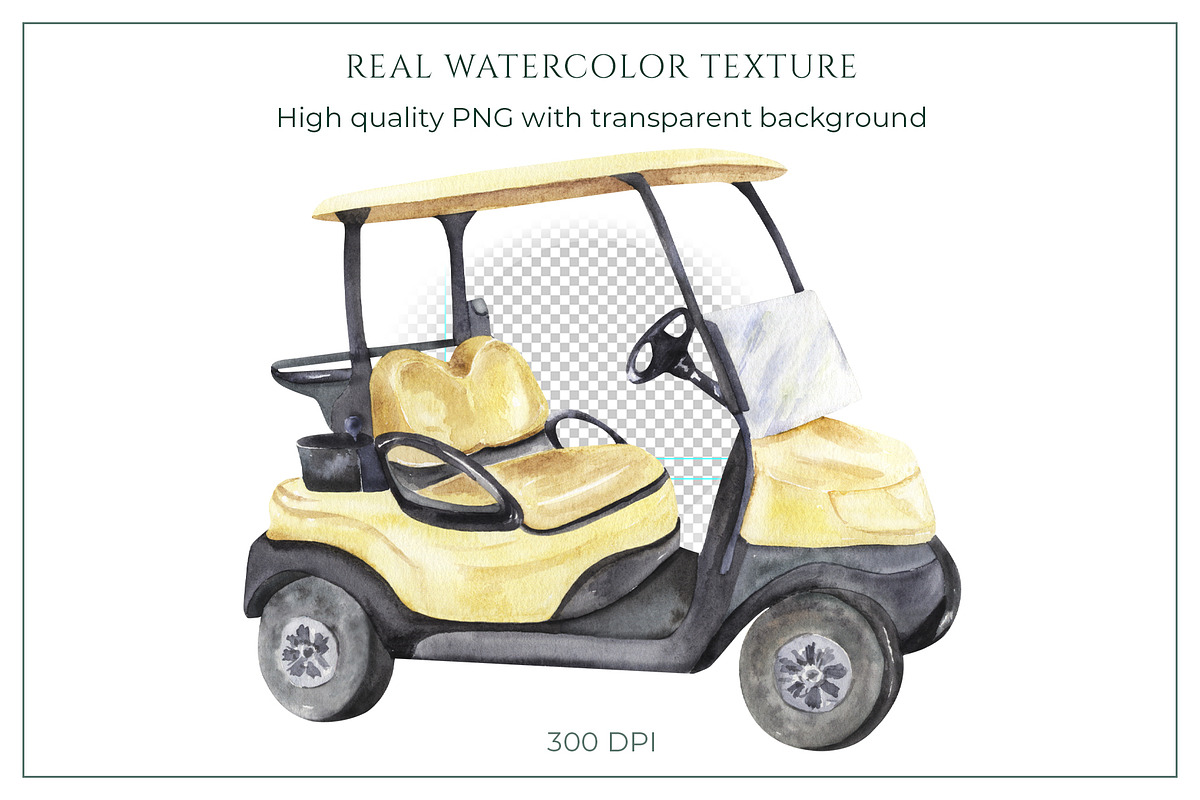 Golf Club Watercolor Collection, a Sport Illustration by WatercolorElena (Photo 3 of 13)