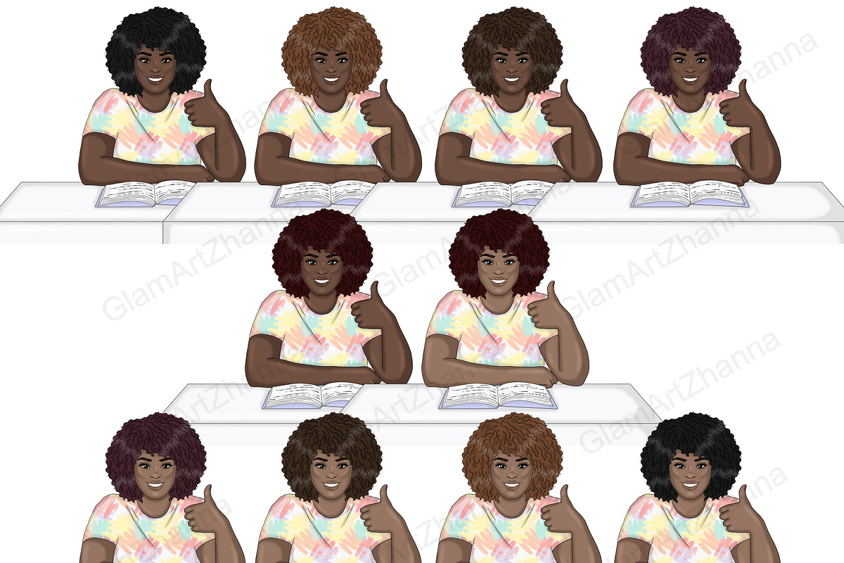 Study Bright Girls Clipart, an Education Illustration by GlamArtZhanna (Photo 6 of 7)