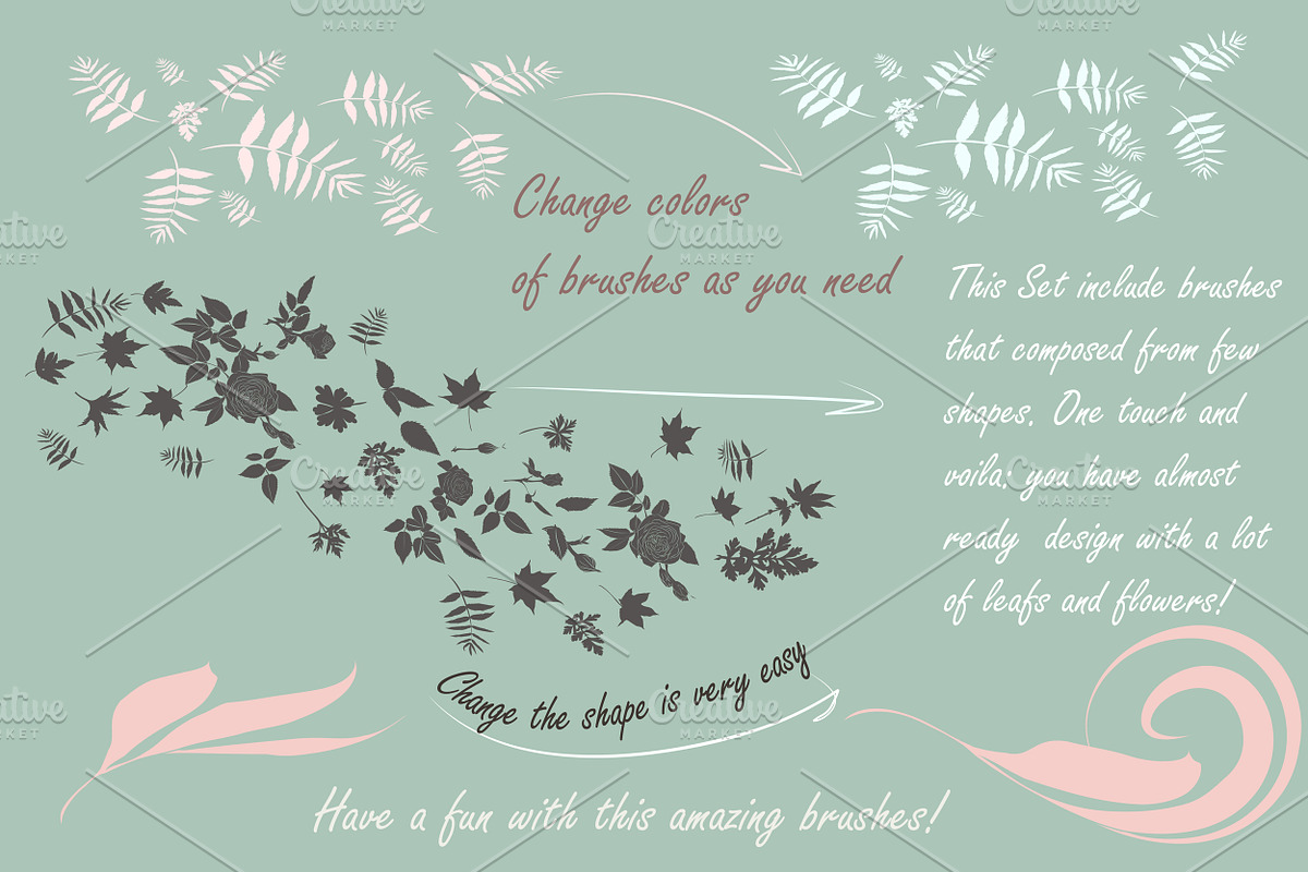 Pack of floral brushes preview 7