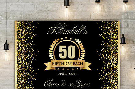 50th Birthday Bash Backdrop