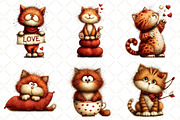 Whimsical Valentine Cat Clipart, an Illustration by Black Bird Studio (Thumbnail 4 of 6)