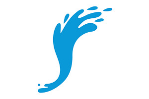Blue water splash wave. Vector, an Illustration by GraphiShop