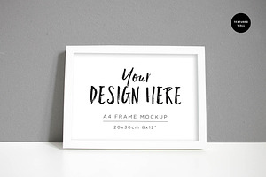 A4 White Landscape Frame Mockup