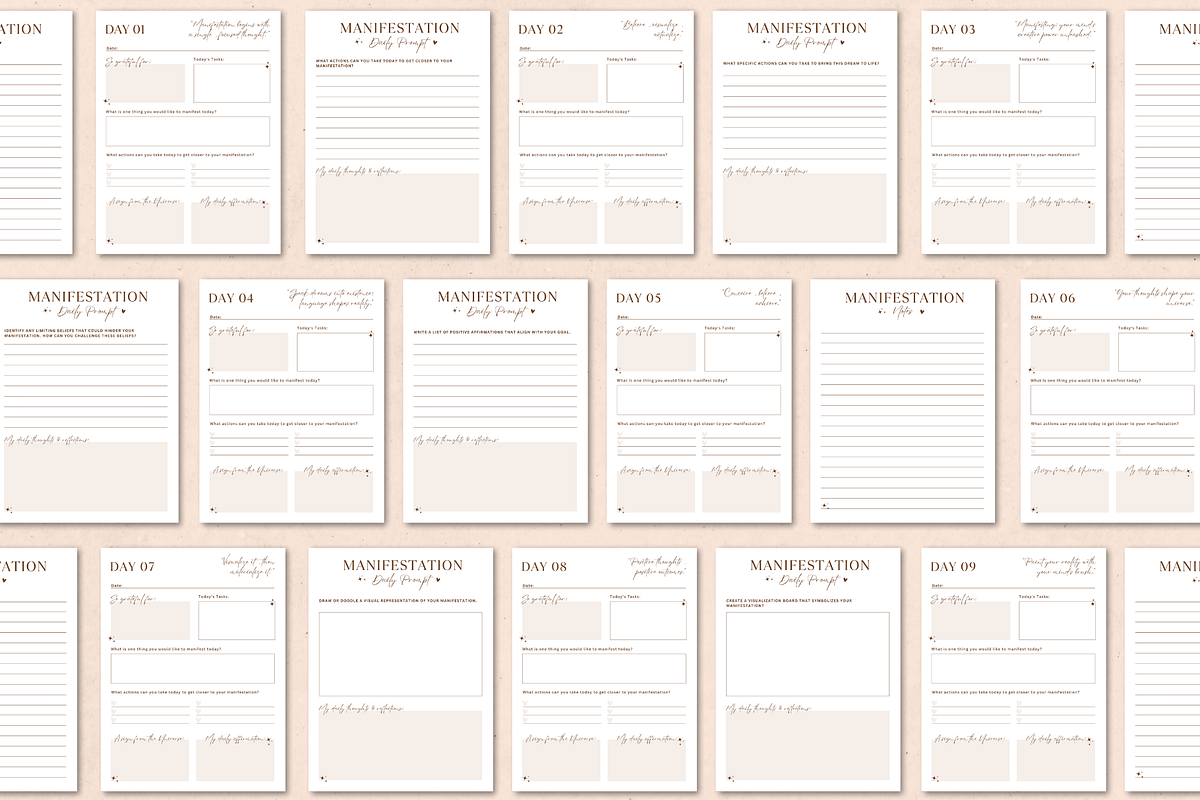 30 Day Guided Manifestation Journal, a Templates & Theme by The Chaos Project (Photo 4 of 5)
