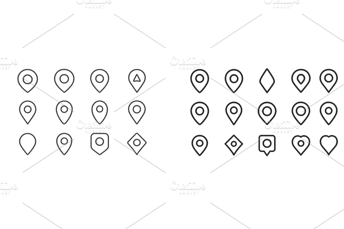 Collection of different map pin, an Illustration by ZinetroN