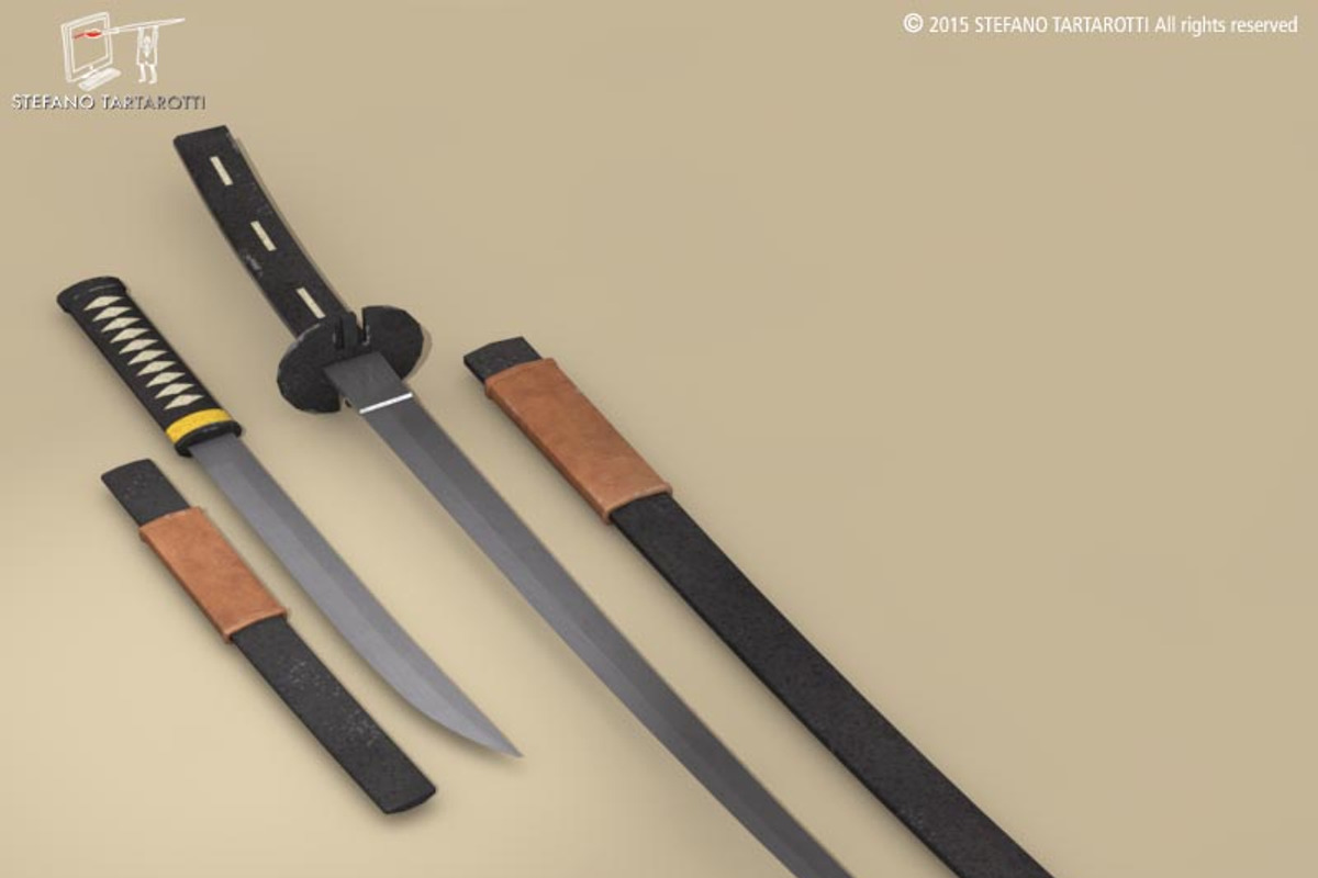 Katana and Wakizashi, an Object 3D Model by Tartino 3D models (Photo 3 of 7)