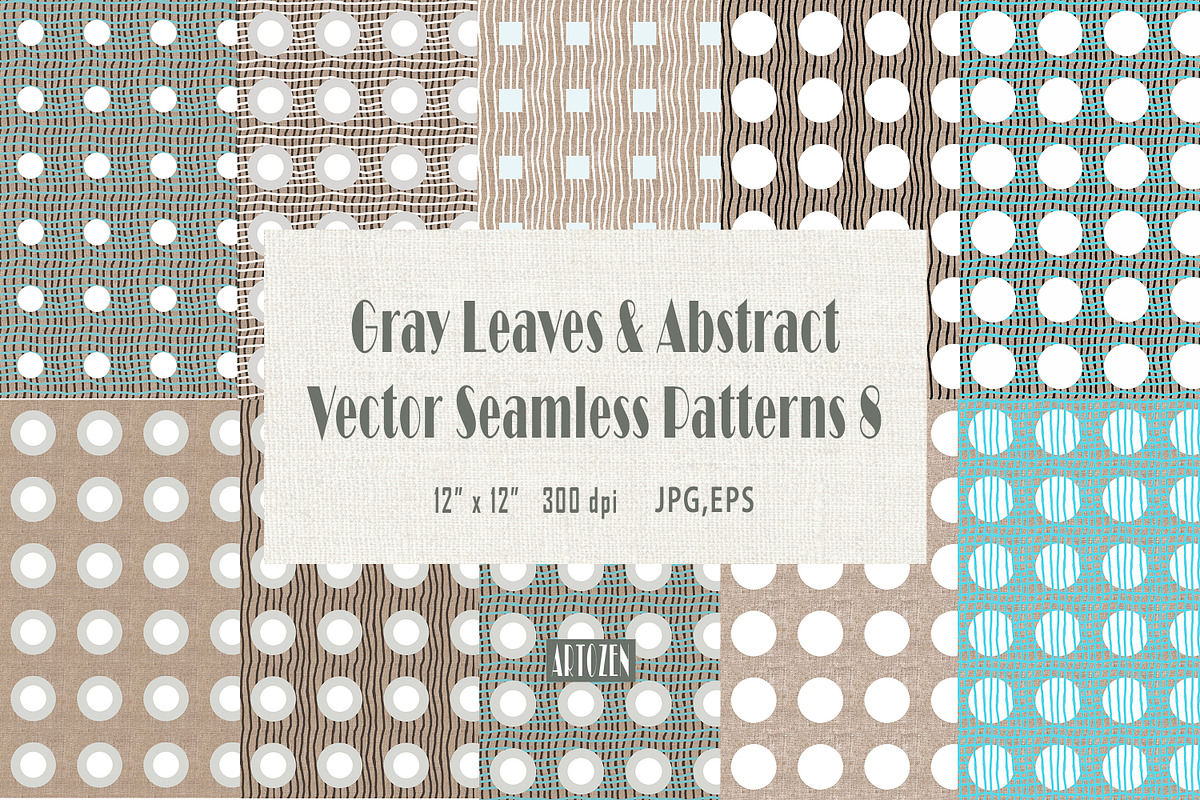 GrayLeaves Seamless Patterns8, a Pattern Graphic by ARTOZEN DIGITAL (Photo 1 of 3)