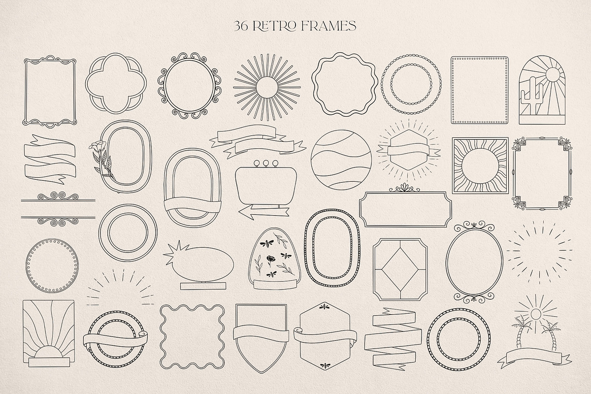 Retro logo elements & templates, a Branding & Logo Template by Michèle Kae (Photo 2 of 10)
