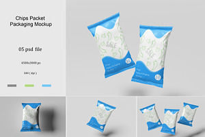 Chips Packet Packaging Mockup