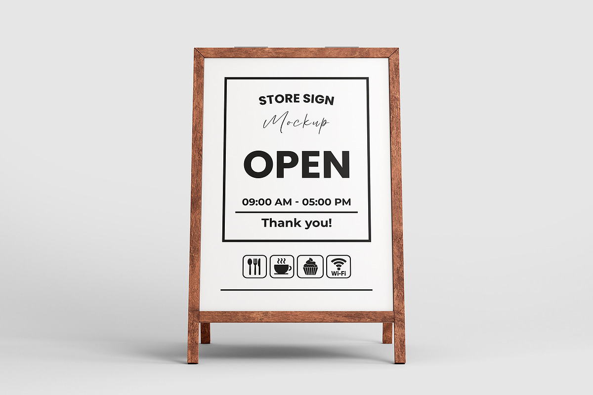 Store Sign Mockup, a Packaging Mockup by Artnivora.Std (Photo 2 of 4)