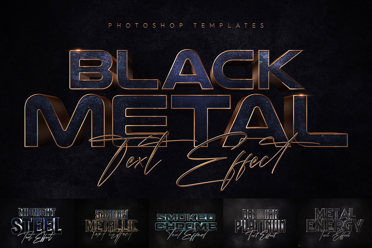 Black Metal Text Effects, a Layer Style Add-On by Andrew Skoch Design (Photo 1 of 8)