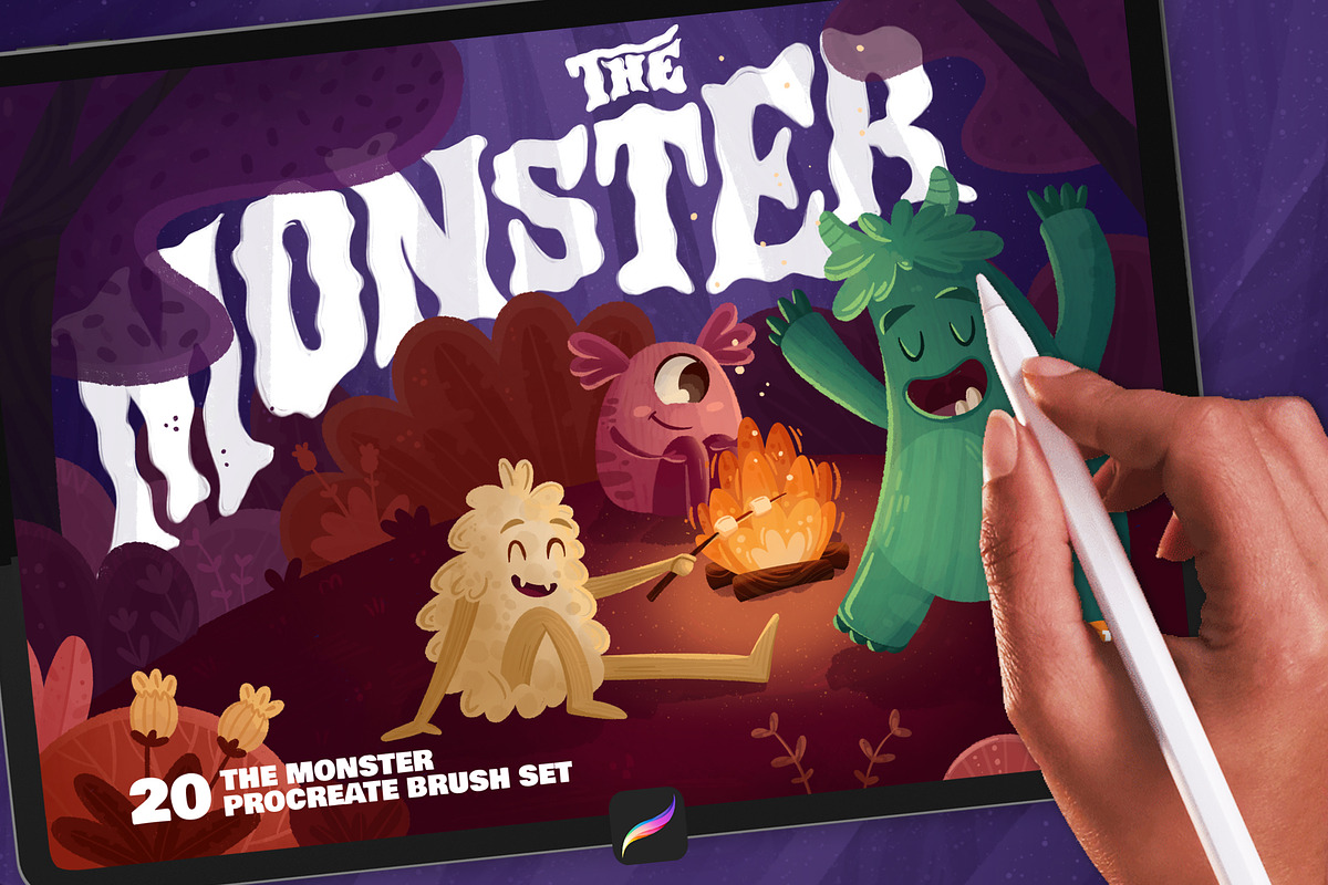The Monster: Procreate Brushes, a Brush Add-On by Leonard Posavec (Photo 9 of 9)