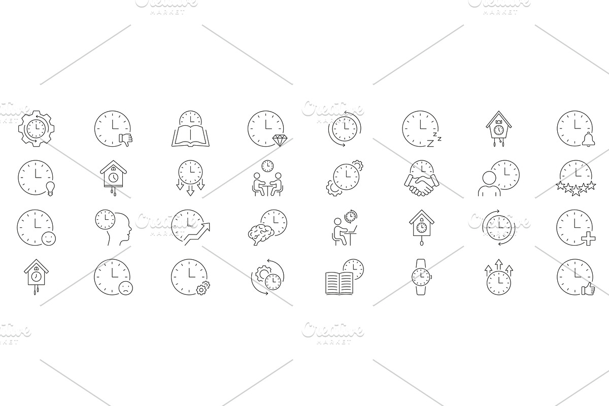 Clock And Time Management Icon Set, an Object Illustration by Gentle Studio