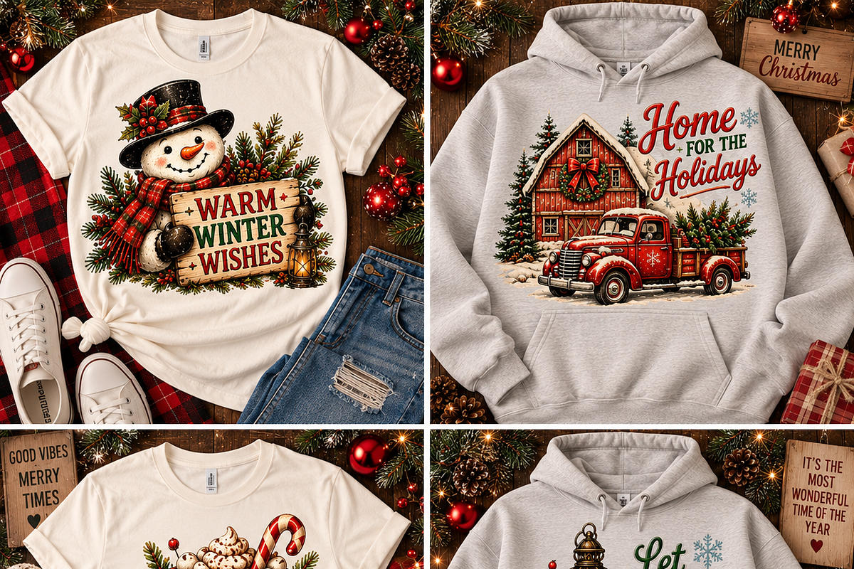 Vintage Christmas PNG Bundle, a Decorative Illustration by ElDesignState (Photo 4 of 13)