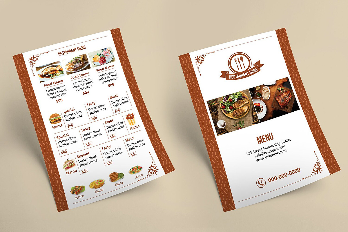 Restaurant Menu Template, a Flyer Template by retrographix (Photo 2 of 2)