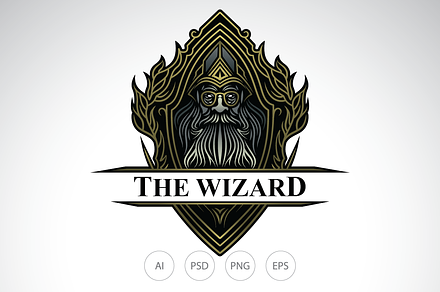 Wizard Emblem Logo Template