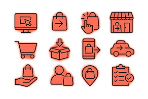 Shopping icons representing various, a Technology Illustration by ZinetroN