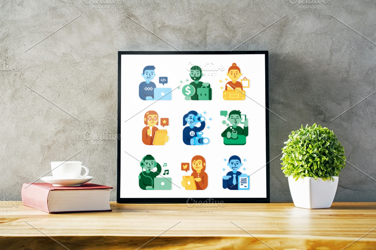 Working Team 9 Characters Icons, an Icon by Manudesign (Photo 2 of 4)