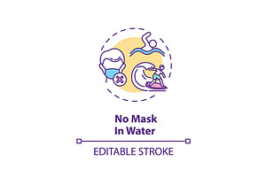 No Mask In Water Concept Icon