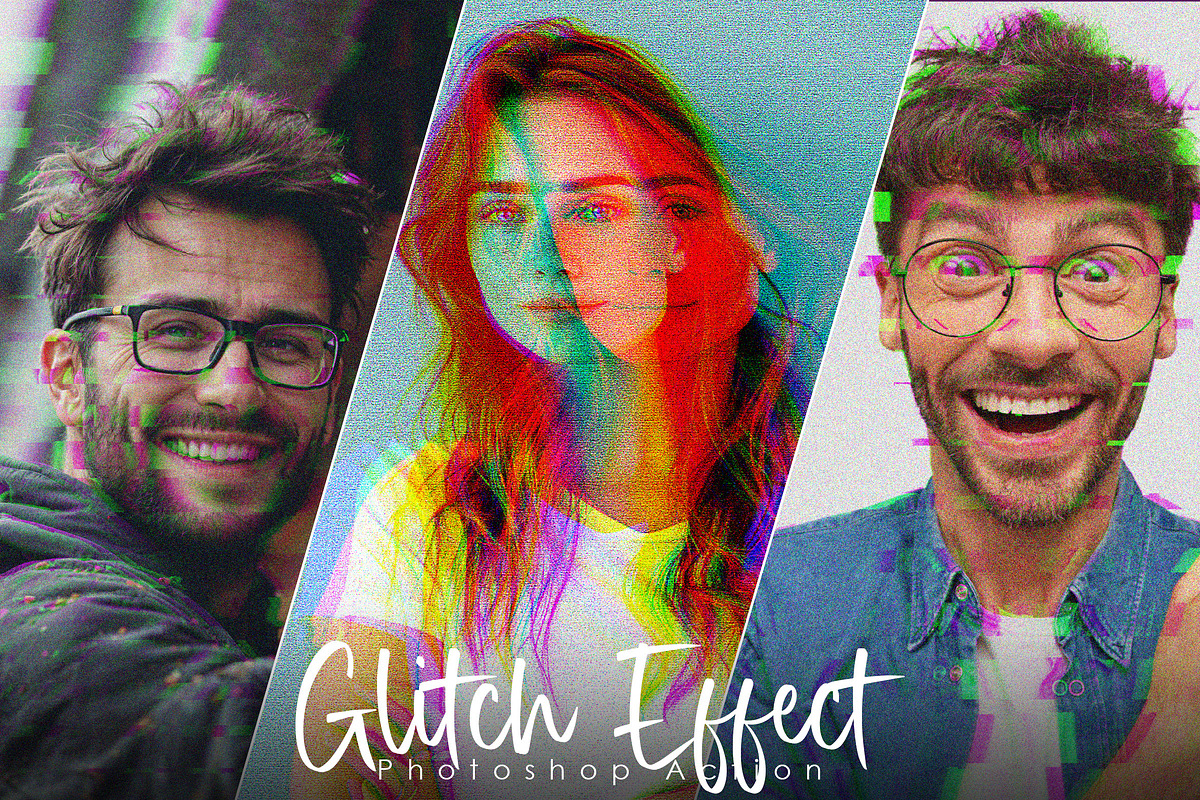 Glitch Photoshop Action, an Action Add-On by Vatdesign (Photo 1 of 4)