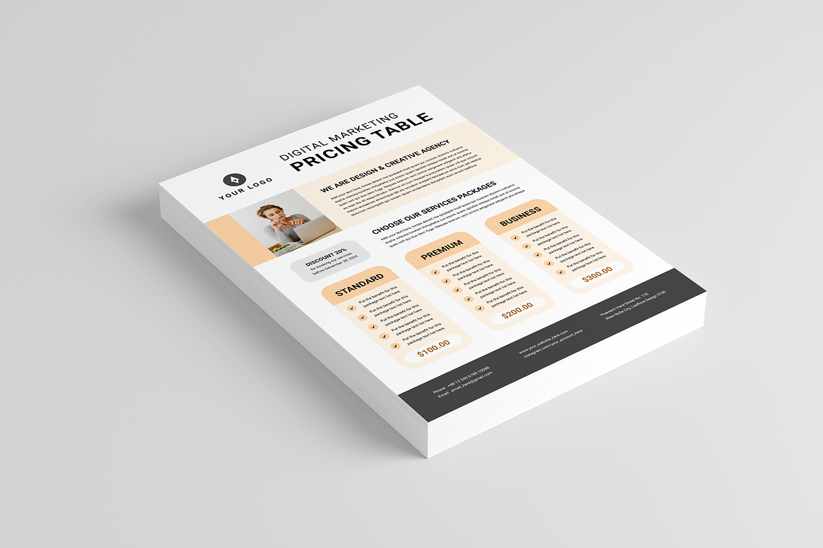 Pricing Table Flyer, a Flyer Template by Leaflove (Photo 2 of 5)