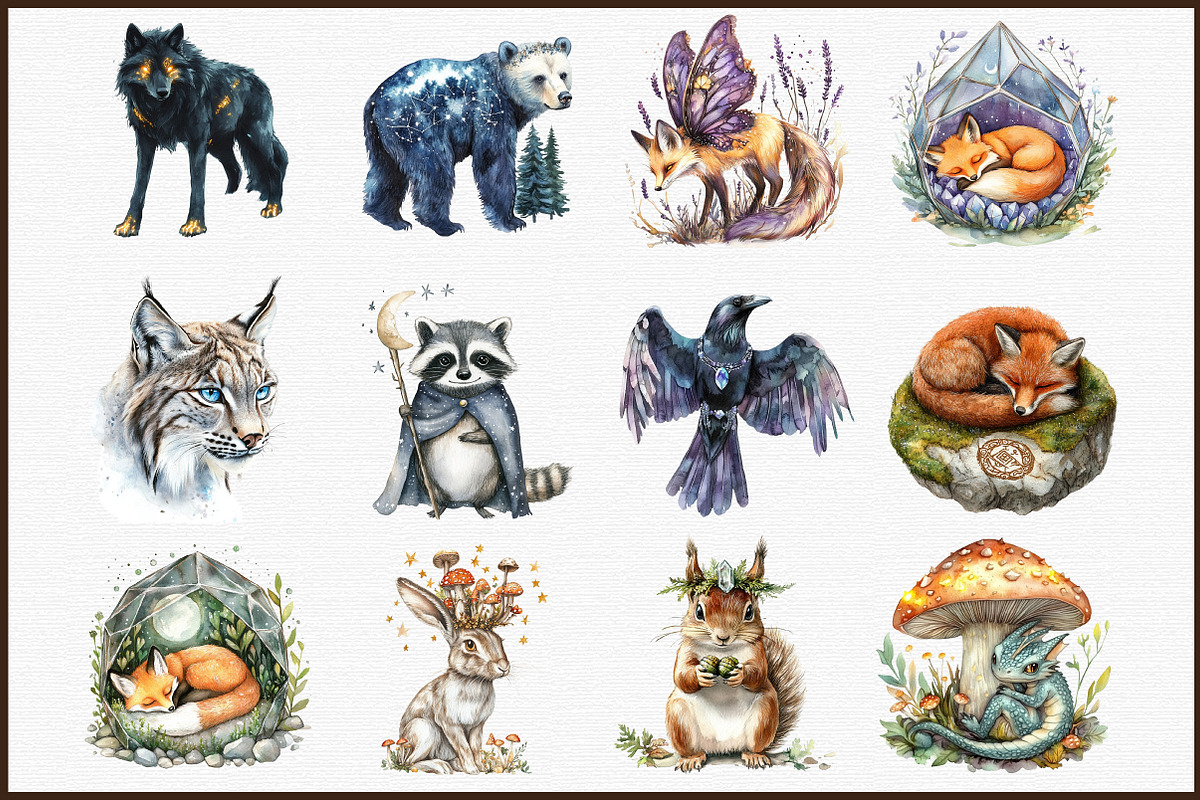 Mystical Forest Animal Clipart Set, an Illustration by Sublimation Artist (Photo 3 of 6)