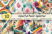 Colorful Paint Splatter Patterns, a Pattern Graphic by FloridPrintables (Thumbnail 1 of 10)