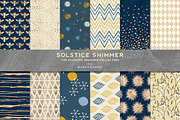 Shimmery Gold & Navy Holiday Set, a Pattern Graphic by Blixa 6 Studios (Thumbnail 1 of 6)