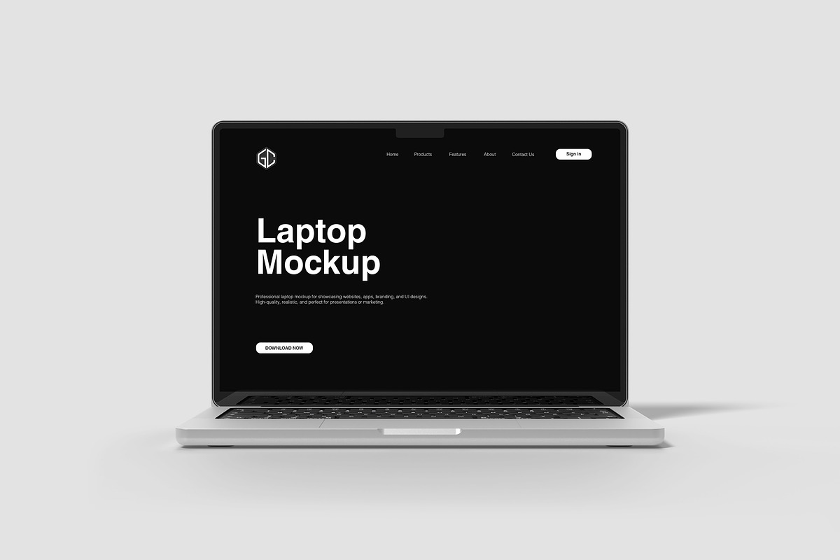MacBook Pro 14-inch Mockup Set, a Mac Mockup by graphiccrew (Photo 2 of 8)