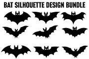 bat silhouette design bundle, an Illustration by jahid234 (Thumbnail 1 of 9)