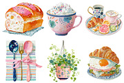 Breakfast & Coffee Clipart, an Illustration by DreamCafeArt (Thumbnail 3 of 6)