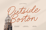 Outside Boston, a Script Font by Rahagita Studio (Thumbnail 1 of 12)